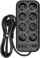 Купить Сетевой фильтр Powercom SP-08 USB03AB черный  9133295. Характеристики, отзывы и цены в Донецке