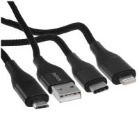 Купить Кабель круглый SOLOVE Lightning 8-pin, micro USB, USB Type-C - USB 2.0 Type-A черный 1.2 м  9282810. Характеристики, отзывы и цены в Донецке