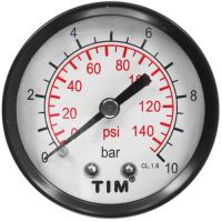 Купить Манометр аксиального подключения TIM 1/4" 10 атм  4703302. Характеристики, отзывы и цены в Донецке