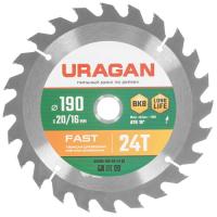 Купить Диск пильный Uragan 36800-190-20-24_z01  9123056. Характеристики, отзывы и цены в Донецке
