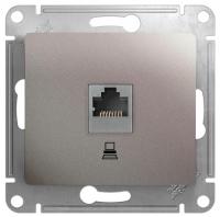 Купить Розетка компьютерная SE Glossa [механизм, 1-ая, RJ45, cat. 5e, Платина] (GSL001281K)  4707837. Характеристики, отзывы и цены в Донецке
