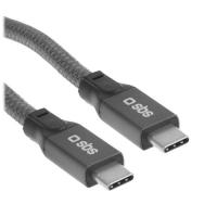 Купить Кабель круглый SBS USB Type-C - USB Type-C серебристый 1 м  5617428. Характеристики, отзывы и цены в Донецке