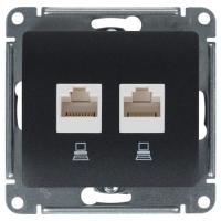 Купить Розетка компьютерная SE Glossa [механизм, 2-ая, RJ45, cat. 5e, Антрацит] (GSL000785KK)  4708343. Характеристики, отзывы и цены в Донецке