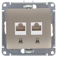 Купить Розетка компьютерная SE Glossa [механизм, 2-ая, RJ45, cat. 5e, Титан] (GSL000485KK)  4708493. Характеристики, отзывы и цены в Донецке