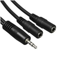 Купить Кабель   VCOM jack 3.5 мм - jack 3.5 мм х2 шт. черный  5602531. Характеристики, отзывы и цены в Донецке