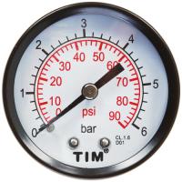 Купить Манометр аксиального подключения TIM 1/4" 6 атм  4703258. Характеристики, отзывы и цены в Донецке