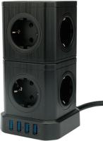 Купить Сетевой фильтр Cablexpert TWR-9-U4-B-2 черный  9154796. Характеристики, отзывы и цены в Донецке
