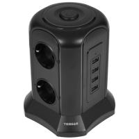 Купить Сетевой фильтр Tessan TP-VB4U6E черный  5366292. Характеристики, отзывы и цены в Донецке