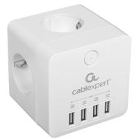 Купить Сетевой фильтр Cablexpert CUBE-4-U4-W белый  9154789. Характеристики, отзывы и цены в Донецке