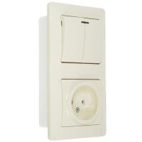 Купить Блок двойной Schneider Electric Glossa GSL000273 бежевый  4780162. Характеристики, отзывы и цены в Донецке