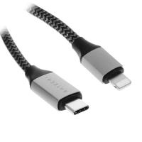 Купить Кабель круглый Satechi Lightning 8-pin MFI - USB Type-C серый 1.8 м  5046766. Характеристики, отзывы и цены в Донецке