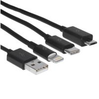Купить Кабель круглый TTEC Lightning 8-pin, micro USB, USB Type-C - USB Type-C черный 1.2 м  9202652. Характеристики, отзывы и цены в Донецке