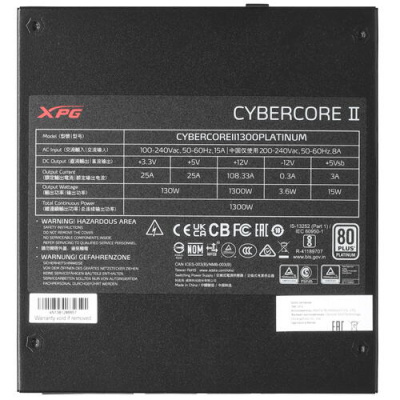 Купить Блок питания ADATA XPG CYBER CORE II 1300W [CYBERCOREII1300P-BKCEU] черный  5416318. Характеристики, отзывы и цены в Донецке