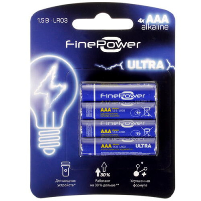 Купить Батарейка FinePower Ultra AAA / AAA (LR03/FR03)  4884499. Характеристики, отзывы и цены в Донецке