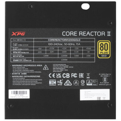 Купить Блок питания ADATA XPG CORE REACTOR II 1200 GOLD [COREREACTORII1200G-BKCE] черный  5416315. Характеристики, отзывы и цены в Донецке