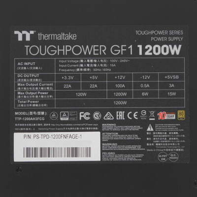 Купить Блок питания Thermaltake Toughpower GF1 1200W - TT Premium Edition [PS-TPD-1200FNFAGE-1] черный  4852070. Характеристики, отзывы и цены в Донецке