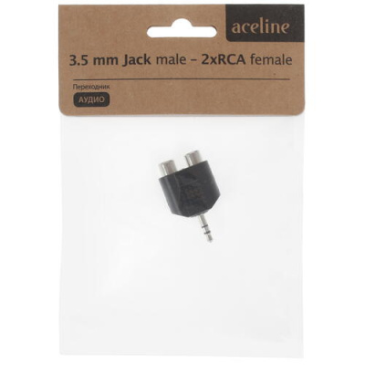 Купить Переходник   Aceline 3.5 mm jack - RCA x2 черный  1380412. Характеристики, отзывы и цены в Донецке