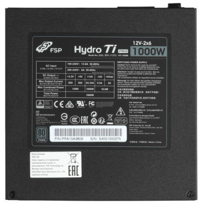 Купить Блок питания FSP Hydro Ti PRO 1000W [PPA10A3809] черный  5437305. Характеристики, отзывы и цены в Донецке