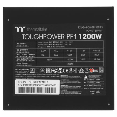 Купить Блок питания Thermaltake Toughpower PF1 1200W [PS-TPD-1200FNFAPE-1] черный  4898574. Характеристики, отзывы и цены в Донецке