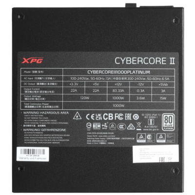 Купить Блок питания ADATA XPG CYBER CORE II 1000W [CYBERCOREII1000P-BKCEU] черный  5416317. Характеристики, отзывы и цены в Донецке