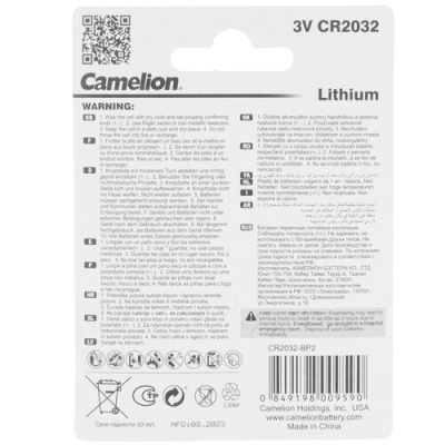 Купить Батарейка Camelion CR2032-BP2 плоская / CR2032  5467549. Характеристики, отзывы и цены в Донецке