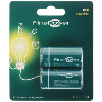 Купить Батарейка FinePower C / C (LR14/ER26500/R14)  5090042. Характеристики, отзывы и цены в Донецке