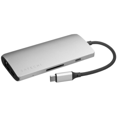 Купить Док-станция Satechi USB-C Multiport Adapter 8K серебристый  5470207. Характеристики, отзывы и цены в Донецке